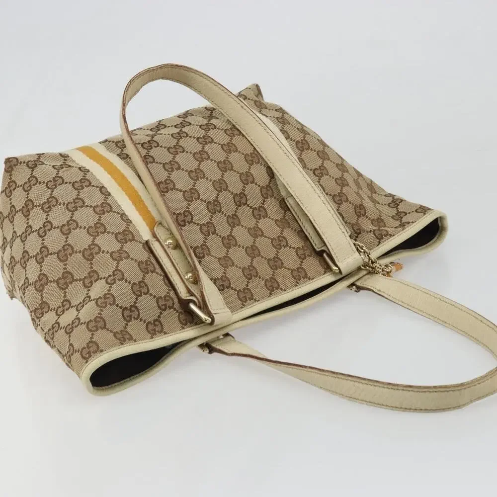 Gucci GG Canvas Web Tote Beige